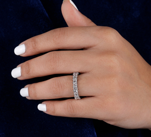 แหวนเพชรเลี้ยงในห้องปฏิบัติการแบบ Eternity คลาสสิก แหวนทอง 14K ทรง Princess Cut สำหรับงานแต่งงาน 3.50 กะรัต - Product Image 6