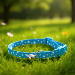 Collier pour chat Yommy bleu avec étoiles 30cm avec clochette pour chats - Product Image 3