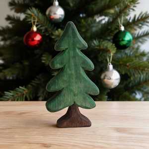 Decoración Navideña de Madera para Mesa, Adorno Minimalista para el Hogar, Tema de Plantas Invernales, Forma de Pino Verde - Product Image 5