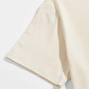 Ensemble décontracté deux tons pour homme : T-shirt et short en coton respirant, style patchwork, coupe oversize, idéal pour l'été et le streetwear - Product Image 2