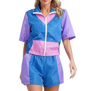 Conjunto de Chaqueta y Pantalones Cortos Deportivos de Secado Rápido y Transpirables para Mujer, Conjunto Corto Cortavientos - Product Image 1