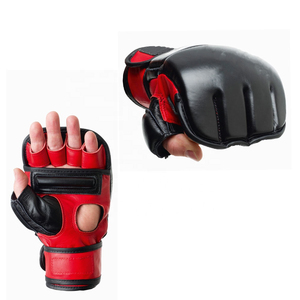 High Quality <b>Leather</b> Made MMA <b>Gloves</b> For Online Sale Hook Loop Closure for Wrist Support Moisture Wicking MMA <b>Gloves</b> - Product Image 4