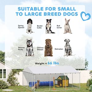 Cuccia per Cani da Esterno 4,5m x 4,5m x 2,1m per Cani di Piccola, Media e Grande Taglia con Tetto Impermeabile, Cuccia e Arredamento per Animali Domestici Argento - Product Image 4