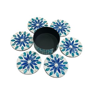 Elegant Shell Inlay <b>Drink</b> <b>Coasters</b> for Home Decor - Product Image 3