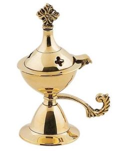 Quemador de incienso de latón dorado con diseño grabado personalizado, estilo europeo, para artículos religiosos de Jerusalén - Product Image 3
