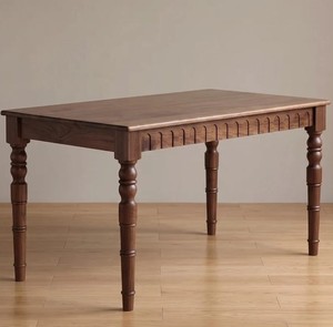 Classic Teak <b>Wood</b> Console <b>Table</b> with Turned <b>Legs</b> and Decorative Front - Product Image 2