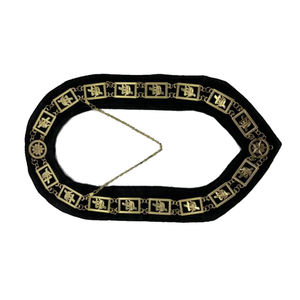 Collar de Oficial Masónico de Grados de los Aliados, con Moiré Dorado, para Regalia Masónica y Collar de Cadena para Oficiales de la Francmasonería - Product Image 5