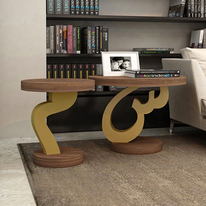 Contemporary <b>Round</b> Glass Top Stainless Steel Frame <b>Coffee</b> <b>Table</b> Set <b>Nesting</b> Design Living Room Furniture Modern Style - Product Image 1