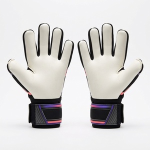Purple And Coral Football Goalkeeper <b>Gloves</b> Full Finger Non Slip Breathable Adjustable Wrist Strap Unisex Sports <b>Glove</b> - Product Image 2
