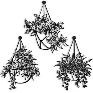 Arte de pared de Metal decorativo para el hogar, decoración colgante de color negro para la cocina, la Oficina, el hogar, la sala de estar, la habitación, interior y exterior - Product Image 1