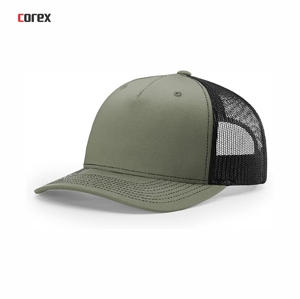 Custom Olive Green Mesh Trucker Hat 5-Panel Adjustable Breathable Waterproof <b>Winter</b> Travel Outdoor <b>Cap</b> for Adults Unisex - Product Image 1