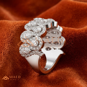 925 Sterling <b>Silver</b> Diamond Wide Band <b>Ring</b> for Women Oval Cluster <b>Statement</b> Cocktail <b>Ring</b> Luxury Fine Jewelry USA - Product Image 2