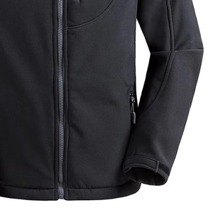 Chaqueta Soft Shell para Hombre MANTIC ENTERPRISES, Impermeable, con Capucha, Cortavientos, Cierre de Cremallera, Cuello Alto, Corte Regular, Color Sólido - Product Image 5