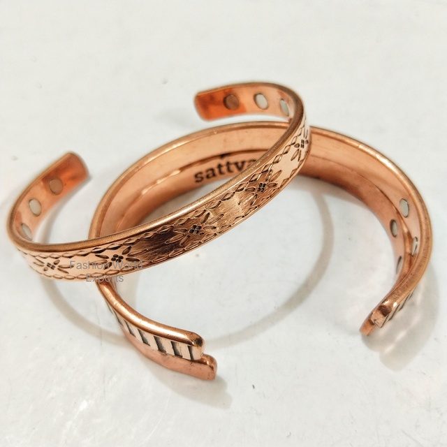 Unisex Stylish Pure Copper Magnetic Therapy Cuff Bracelet Adjustable for Arthritis Relief Pain Blood Fashion Cuff Bracelets