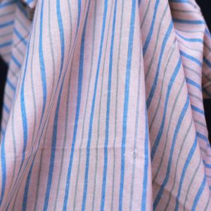 Tela de Algodón Khadi Orgánica Tejida a Mano, Peso Medio 105 GSM, Diseño a Rayas Hecho a Mano, Transpirable y Ecológico para Hombre - Product Image 2
