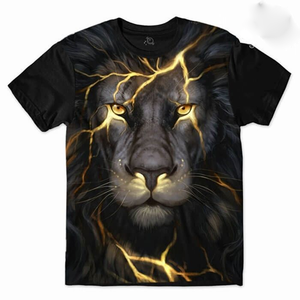 For Oversized Men's Knitted Blank T-<b>shirt</b> 3D <b>Lion</b> Print Summer Casual Streetwear Breathable Short Sleeve - Product Image 4