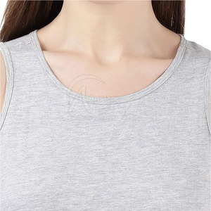 Débardeur en coton gris tricoté pour femme, col rond, couleur unie, respirant, longueur normale, pour un usage quotidien - Product Image 6