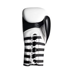 Guantes de Boxeo Profesionales con Logotipo Personalizado, Blancos y Azules |   Cuero Genuino |   Venta al por Mayor OEM de Artículos de Entrenamiento de Sparring para MMA y Muay Thai - Product Image 1