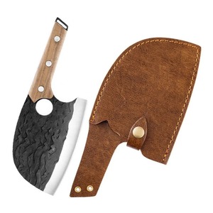 Custom Handmade Forged Carbon Steel Cleaver <b>Knife</b> Wood Handle Leather Sheath 8in 3.0mm Thick Blade Extra <b>Sharp</b> Modern - Product Image 6
