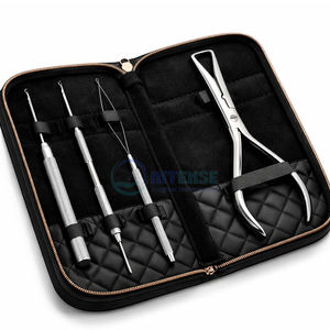 Kit d'installation d'extensions capillaires 4 pièces avec pince de 7 pouces, outil à boucle, aiguille à tirer, aiguille à crochet – Outil professionnel de salon - Product Image 3