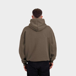 Sweat-shirt à capuche surdimensionné pour homme, couleur unie, en molleton de coton, pull décontracté, coupe classique, vêtements décontractés pour l'hiver - Product Image 2