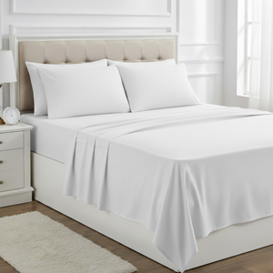 Luxury Solid Color Bed <b>Sheet</b> <b>Set</b> | Soft Microfiber Double Bed Bedding with <b>Pillowcases</b> | Hotel Quality Premium Linen - Product Image 1