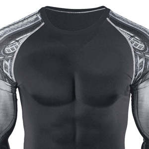 FOX TRADING Rashguard personnalisé pour hommes BJJ MMA à manches courtes, respirant, imprimé par transfert thermique, anti-UV, séchage rapide, Spandex/Polyester - Product Image 4