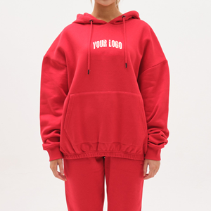 Chándal de invierno para mujer, con logotipo personalizado, transpirable, de forro polar grueso, de algodón, estilo holgado, de felpa francesa. - Product Image 5