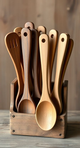 Ensemble de cuillères en bois naturel de haute qualité pour la cuisine quotidienne et l'utilisation traditionnelle à la maison et à l'hôtel - Product Image 3