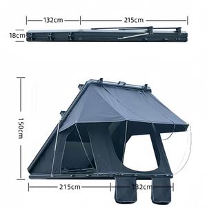Offroad kamp çadırı yükseltilmiş çift yuvaları GÜNEŞ PANELI alüminyum köşeleri sert kabuk üçgen araba çatı üst çadır - Product Image 3