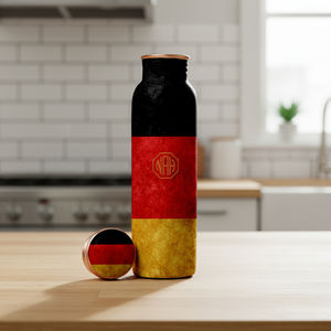 Bouteille d'eau élégante en cuivre pur de 750 ml |   Vaisselle élégante, légère, sans BPA, anti-fuite, fabriquée à la main - Product Image 2