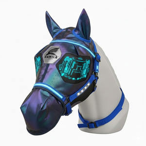 Masque anti-mouches pour chevaux, doux, extensible, protection UV, confortable, avec oreilles, respirant, élastique, avec couvre-yeux en maille - Product Image 6