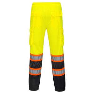 Pantalon de travail haute visibilité jaune en polyester certifié CE pour homme RICSA INTERNATIONAL, bandes réfléchissantes, plusieurs poches, sécurité - Product Image 3
