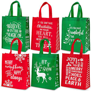 Sac fourre-tout de Noël personnalisé de haute qualité en coton, motif uni, lettres promotionnelles, Inde - Product Image 6