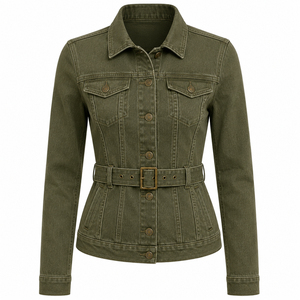 Vestes en jean décontractées pour femmes, tendance, 100% coton, manches longues, boutons sur le devant, col rabattu, streetwear - Product Image 5
