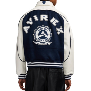 แจ็คเก็ตหนังวัวแท้ 100% แบบสั่งทำพิเศษสำหรับผู้ชาย ยี่ห้อ Avirex คุณภาพพรีเมียม ขนาดสั่งทำได้ พร้อมปักลาย Avirex - Product Image 4
