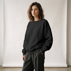 Sweat-shirt pour femme coupe classique avec logo appliqué personnalisé en molleton de coton col rond décontracté streetwear fabricant - Product Image 2