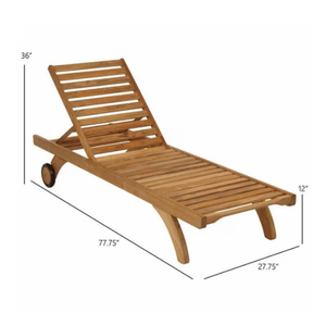 Chaise de plage moderne d'extérieur, chaise de spa, chaise longue en bois pour piscine, mobilier de décoration - Product Image 4