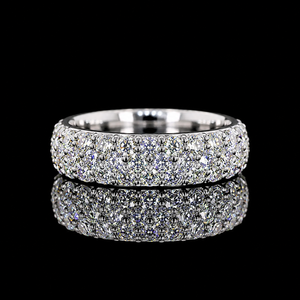 Anillo de Boda con Diamantes Cultivados en Laboratorio, Corte Redondo, Multihileras, Chapado en Rodio, Oro de 10K, 14K, 18K, Plata 925, 935, Regalo para Fiestas - Product Image 1