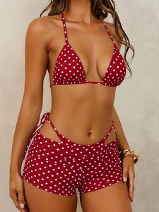 Women's <b>Bikini</b> with Shorts Stylish Halter Athletic Swimwear Custom Made Beach Bathing Suit OEM ODM Wholesale Custom Apparel - Product Image 2