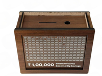 Tirelire Rétro en MDF pour Billets Euro, Stylo Effaçable, Pot à Monnaie Étanche de Haute Qualité, Cadeau Écologique pour Enfants