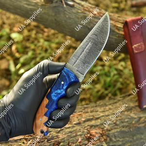 Cuchillo de Caza y Supervivencia de Hoja Fija, Acero de Damasco de Alta Calidad, Hecho a Mano, Personalizable OEM, Venta al Por Mayor - Product Image 3
