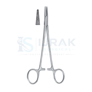 Portaagujas Castroviejo de Acero Inoxidable con Punta de Seguridad, Pinza Quirúrgica Manual Curva y Recta con Patrón de Dientes para Uso Dental - Product Image 4