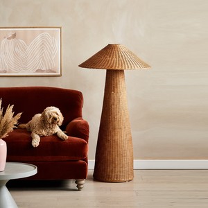 Conical shaped rattan standing lamps cheapest price home decor mid century modern floor lamp - Product Image 4