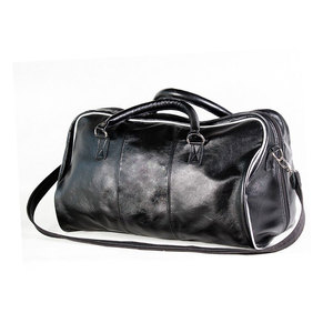 Large Capacity Genuine <b>Leather</b> Duffle <b>Bag</b> Solid Color Zipper Closure Casual Gym Fitness <b>Bag</b> <b>Soft</b> Handle Adjustable Strap - Product Image 3