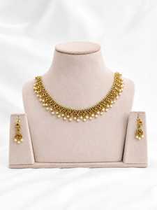 <b>Gold</b> Plated Crystal Necklace Earring <b>Set</b> Women's Wedding Jewelry Classic Style Pear Cut Rhinestone Alloy Jewelry <b>Sets</b> - Product Image 1