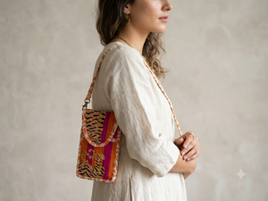 Bolso Bandolera de Algodón con Estampado de Tigre, Cierre de Solapa, Mini Bolso Portátil para Mujer, Uso Diario Informal - Product Image 3