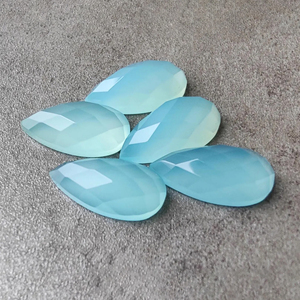 Piedra Preciosa de Calcedonia Acuática AAA+ con Corte a Cuadros, Calibrada, Forma de Pera Grande, Piedra Suelta para Joyería - Product Image 5