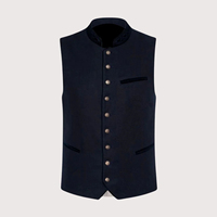 Dernier modèle de gilet en laine peignée pour homme, style traditionnel bavarois allemand, gilet réversible pour l'Oktoberfest, gilet Trachten d'automne