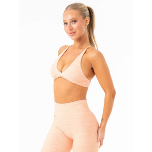 Conjunto de Leggings y Sujetador Deportivo de Cintura Alta Color Lavanda para Mujer, con Logotipo Personalizado al por Mayor, OEM, 2 Piezas, Conjunto Deportivo Transpirable para Yoga - Product Image 4